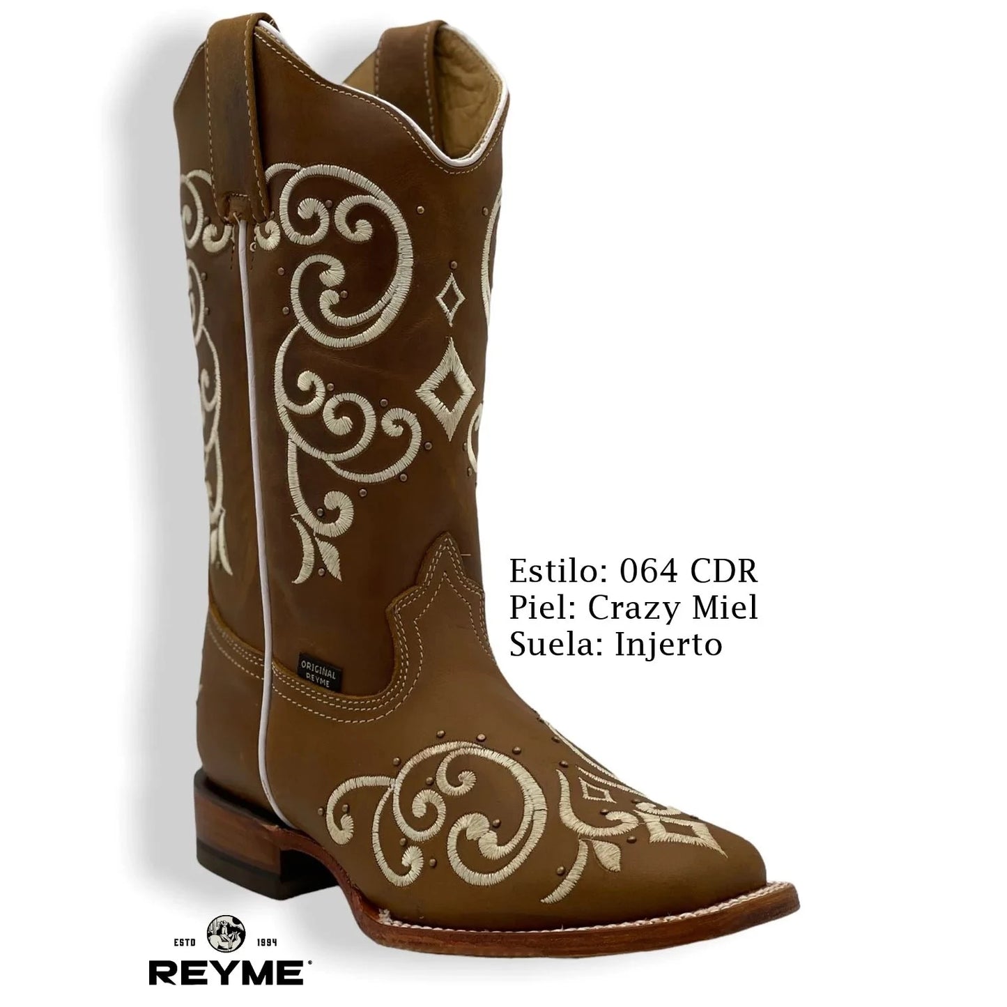 BOOTS Color crazy miel/brown with curved lines and kite shape in the middle