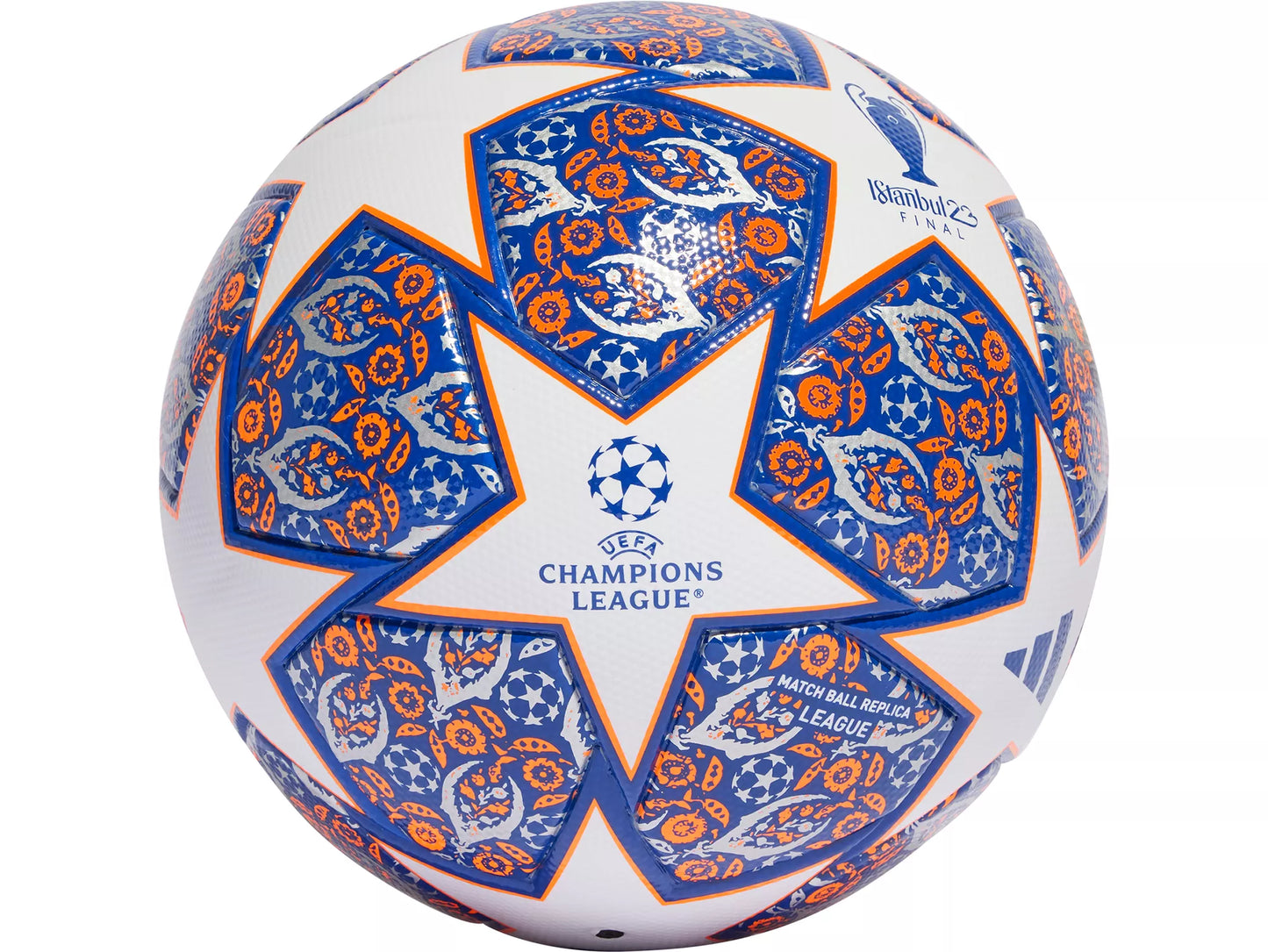 Elevate your soccer experience with the adidas UCL League Istanbul Ball White/Blue/Orange.