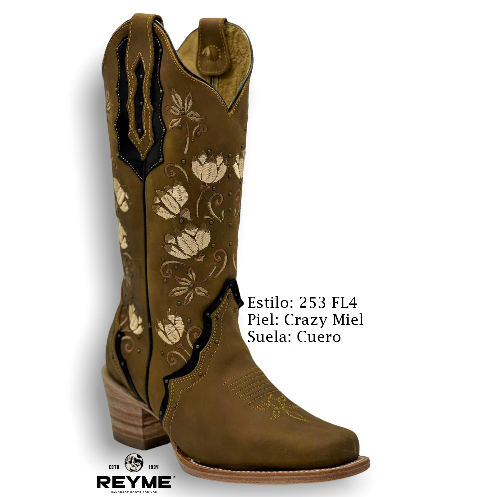 Reyme Boots-253 FL4 Crazy Miel Cuero – Deportes E Impresiones
