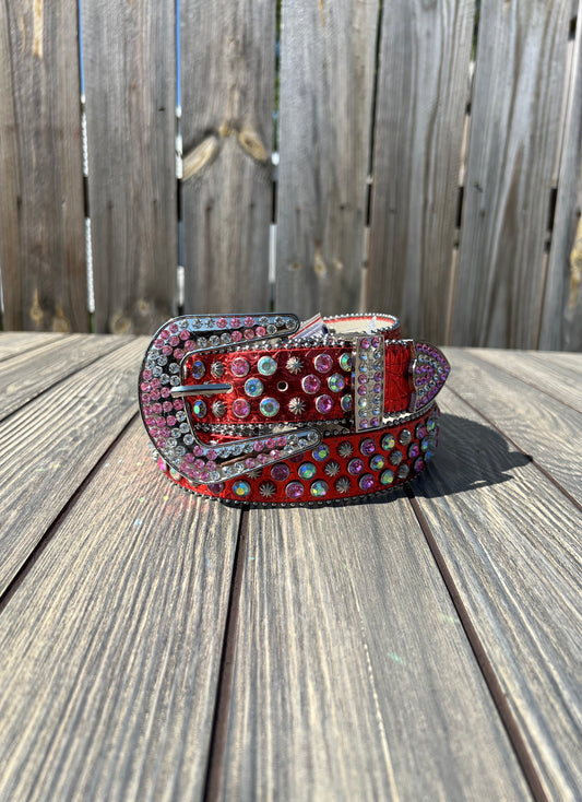 Rhinestones Red Belt